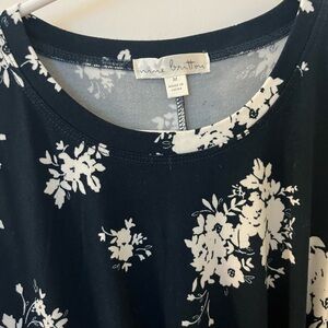 Nine Britton Black and White Floral Midi Dress